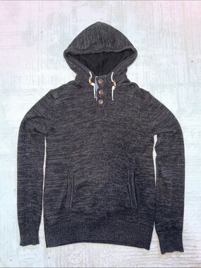 H&M Charcoal Gray Hooded Knit Pullover
